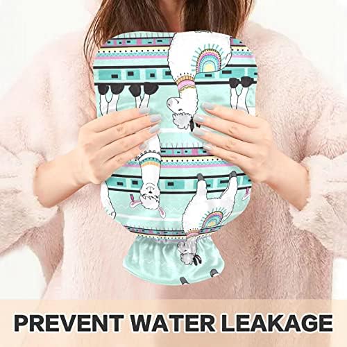 Garrafas de água quente com capa lhama de desenho animado bolsa de água quente para alívio da dor, cólicas menstruais, pés