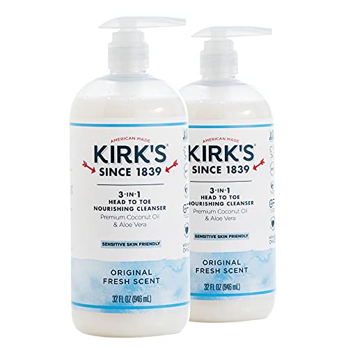 Sabão líquido de líquido de 3 em 1 de Kirk, shampoo natural, sabão e lavagem do corpo para homens, mulheres e crianças |