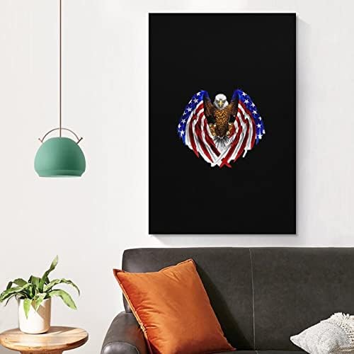 American Flag and Eagle Pintura impressa Arte da parede Arte moderna Picture vertical pendurado para quarto decoração de casa