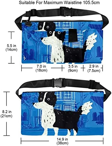 Bordado de cachorro de cachorro de border collie, cinto de corrida, cinto de exercícios para o dinheiro do dinheiro do dinheiro do passaporte,