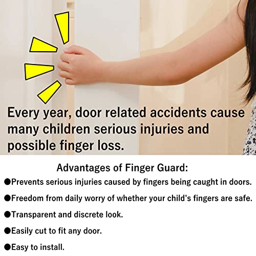 Guarda da porta de beliscão de dedos. Transparente. Protetor para crianças, filho bebê. Bolsa de porta de segurança. Escudo para portas de 110 graus. Ambos os lados 2 peças definidas.