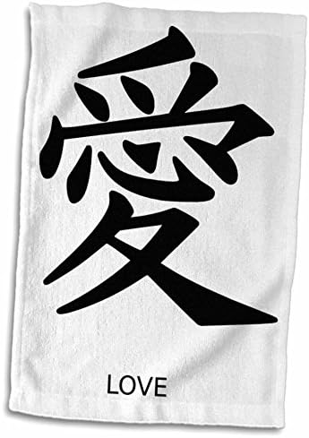 3d Rose japonês sinal para o amor twl_52371_1 toalha, 15 x 22