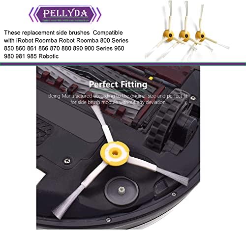 Peças de reposição de Pellyda para iRobot Roomba 800 e 900 Series, escovas laterais de varredura de borda de reposição para iRobot Roomba 850 860 861 866 870 880 890 960 980 981 985 A vácuo a pó limpador
