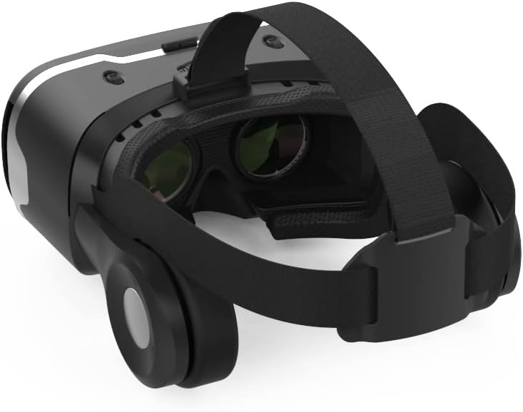 ECENS Virtual Reality VR Headset para Mobil, fones de ouvido e óculos, todos em um, óculos de TV, filmes e videogames compatíveis com iOS, Android & Support 4.7-6.5inch, com controle remoto y1white