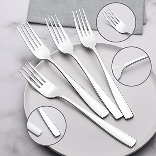 Sim, garfos de jantar de 12 peças, conjuntos de mesa de talheres de aço inoxidável Conjunto, 8,3 polegadas