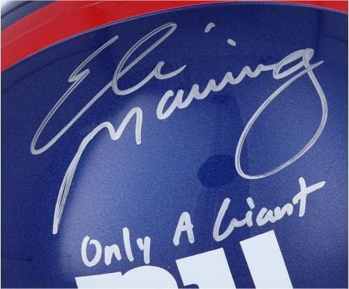 Eli Manning New York Giants autografou o capacete de réplica Riddell com inscrição apenas uma gigante - capacetes