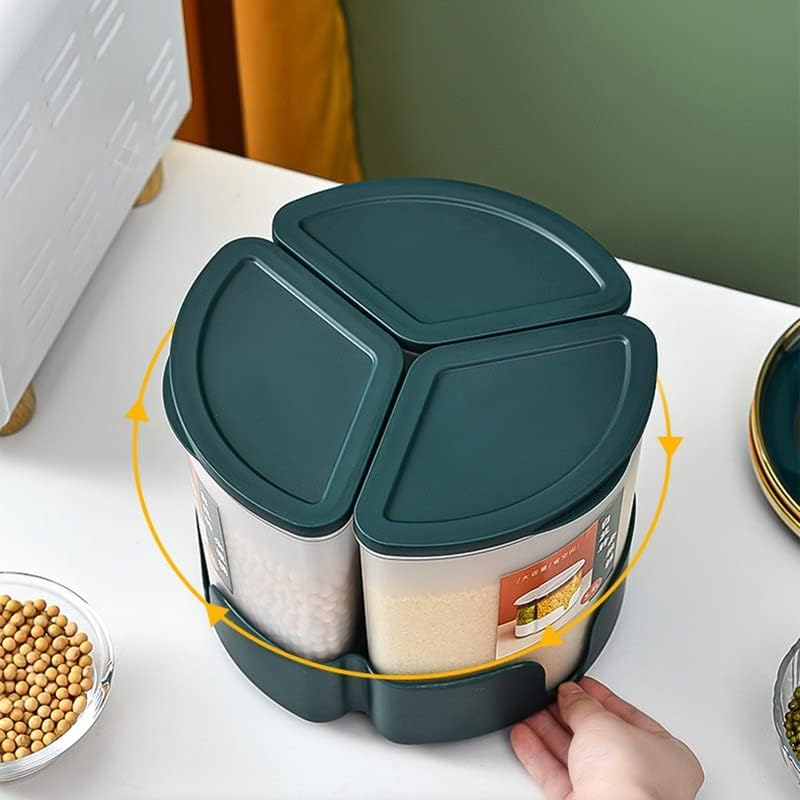 SDGH 5.4L Rotário de arroz rotativo Rotação do balde Design Cozinha de cozinha de 3 equipamentos e contêiner de armazenamento