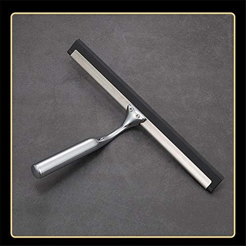 Squeegee de chuveiro de aço inoxidável 10 polegadas Ferramenta limpa de lâmina de silicone com suporte de gancho de