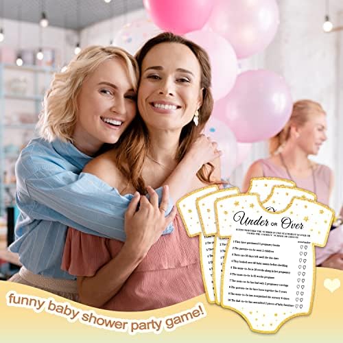 Cartões de jogo de chá de bebê, cartão em forma de cartão ou sobre o jogo para festa de chá de bebê ， Funny Icebreak Baby Shower