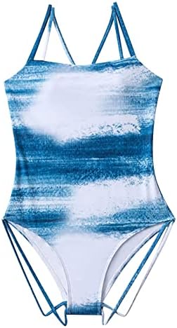Yubnlvae Swimwear para mulheres 1 peça Cobertura completa solta V Pescoço impresso 2023 Summer Beach Férias da moda Tankini casual