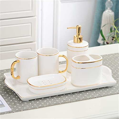 Uxzdx banheiro conjunto de cinco peças, escovando os dentes de enxagueira bucal Cup Ceramic Wedding Gift