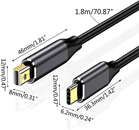 Diário USB C para DisplayPort Adaptador, 4K @60Hz USB Tipo C ao DP Converter