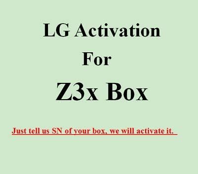Ativação para ativação LG para reparo de caixa Z3X para telefones LG