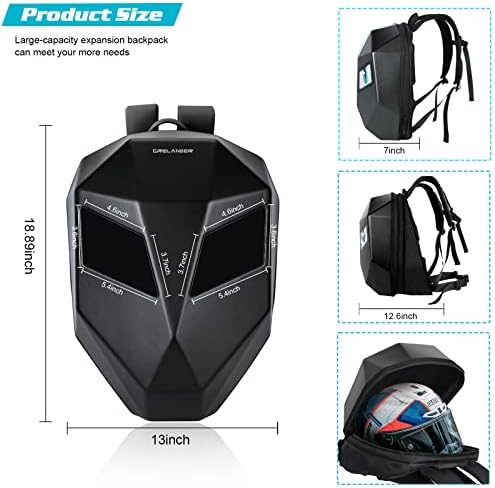 Mochila Capacete Crelander Para Motocicleta, Bolsa de Capacete Programável de Mochila Motocicleta Com tela LED, bolsa