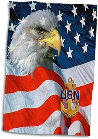 3d Rose Navy Chief Petty Office Toard, 15 x 22, branco