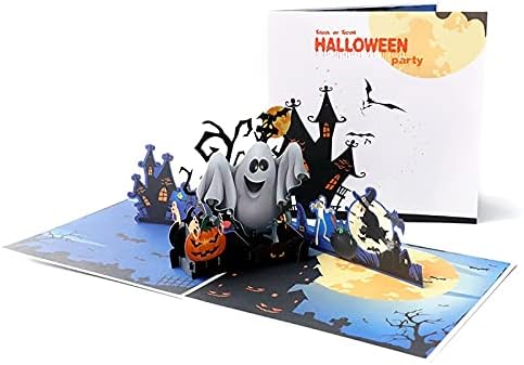 LIGAMENTO DE HOXGAS DE HALLOWEEN Decoração de Halloween Decoração de casa feita à mão -Cartão -up Ghost Halloween Creative 3D Card