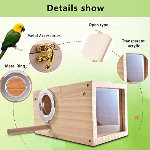 Caixa de ninho de pássaros ALI2 Pássio de pássaros Caixas de ninho de pássaros de madeira acrílica transparente casa de gaiola