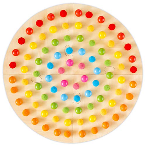 The Freckled Frog My Rainbow Globe - Puzzim de madeira para crianças - classificação, padronização, reconhecimento de cores
