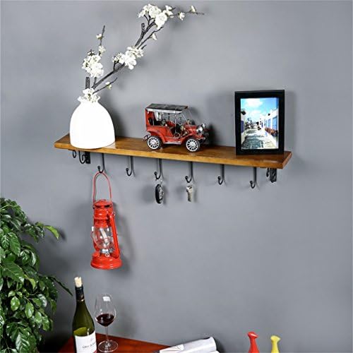 Ledge Wood Iron Metal com copo de copo Coloque a cozinha da sala de estar para exibir Rack de vinho Flutuante Decorative Frame