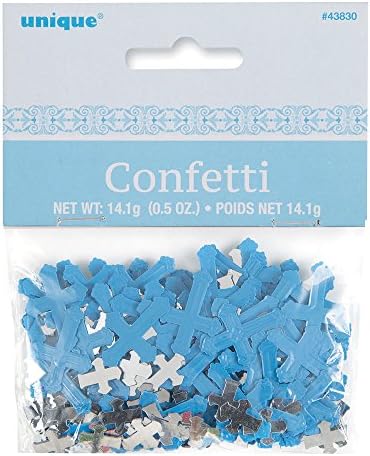 Confetti de folha cruzada radiante - 0,5 oz | Azul e prata | 1 pc