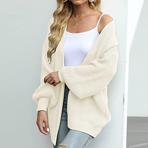 Casacos de inverno feminino qfvzhy 2022 Casual Casual Solid Color Slata longa Cardigan Sweater Top Outwear Fleece Jaqueta