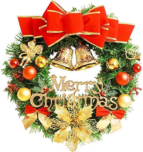Coroa de natal htzdmfkk, grinalda suspensa de Natal, coroa de decoração de Natal, decoração de festa de Natal de férias de inverno 30cmlargeredknotgarland