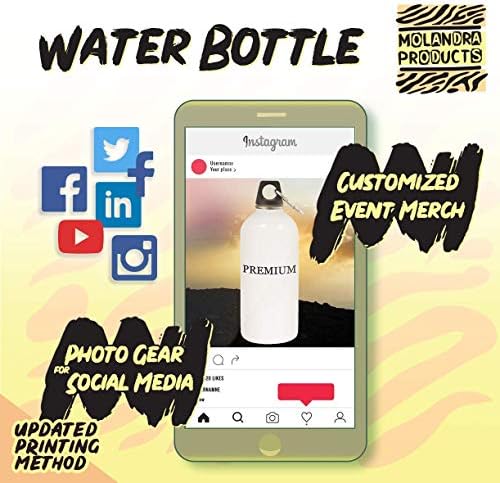 Molandra Products Posology - 20oz Hashtag Bottle de água branca de aço inoxidável com moçante, branco