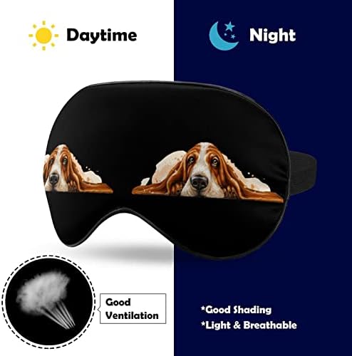 Basset Basset Hound máscara de cães máscara de olhos oculares portáteis com cinta ajustável para homens mulheres