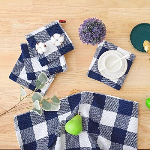 Pano de prato de algodão Houkai para cozinha e casa de cozinha macia e absorvente com ferramentas limpas reutilizáveis ​​em loop suspenso