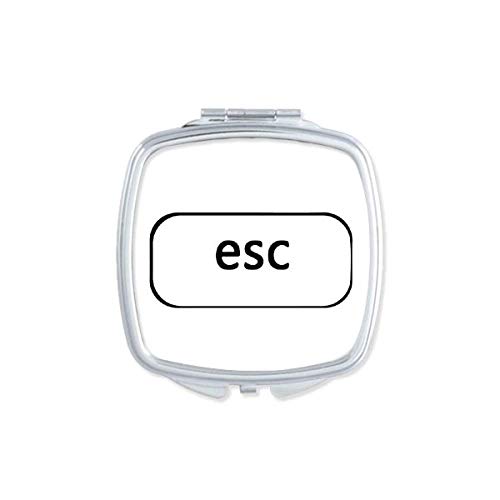 Símbolo do teclado escândardo déco espelho de moda portátil maquiagem de bolso compacto vidro de dupla face