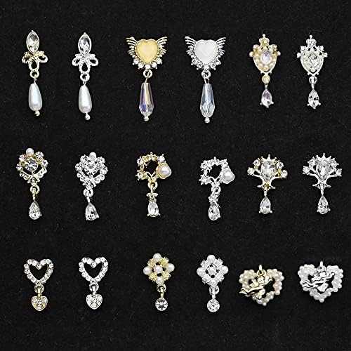 10pcs Dangle Design Profilt Charms Love Heart Butterfly Flor Drop Jewelry Pingente Charms 3D Liga de UNIDE Decoração