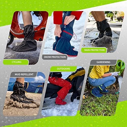 Seal tampas de sapatos à prova d'água, tampas de sapatos de chuva reutilizáveis ​​com sola resistente e zíperes grandes, tampas de protetor de sapatos de neve de lama de chuva para homens e mulheres