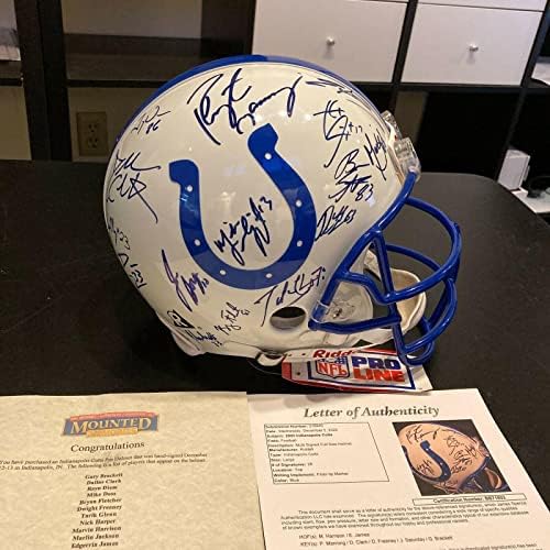 2003 Equipe de Indianapolis Colts assinou o autêntico capacete completo Peyton Manning JSA COA - Capacetes NFL autografados