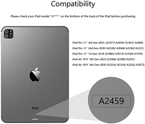 IPAD PRO de 11 polegadas de 11 polegadas com teclado, caixa do teclado para iPad Air 5ª 4ª geração 10,9 polegadas/ iPad Pro