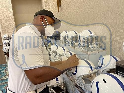 Dwight Freeney assinou Indianapolis Colts atual capacete da NFL autêntico - Capacetes NFL autografados