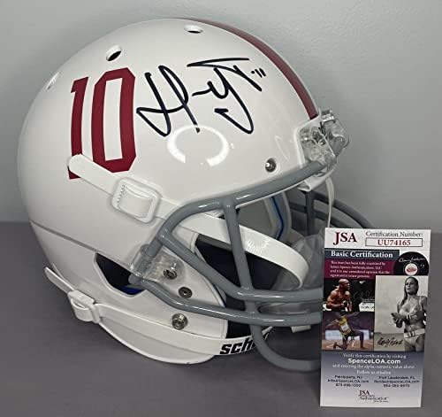 Henry To'oto'o assinou o capacete de futebol de tamanho grande do Alabama com JSA Coa & Proof - Capacetes da faculdade autografados