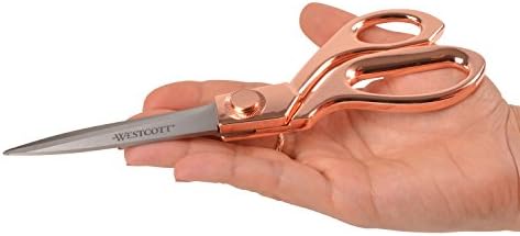 Westcott 16968 Scissors de ouro rosa em aço inoxidável de 8 polegadas para escritório e casa