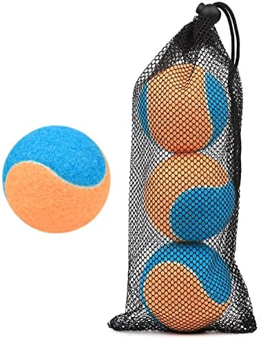 Bolas de tênis clássicas de JY, 3,12 bolas de tênis de treinamento de pacote, bolas de bola, cães de estimação jogando bolas, vêm com malha para brinquedos para animais de estimação