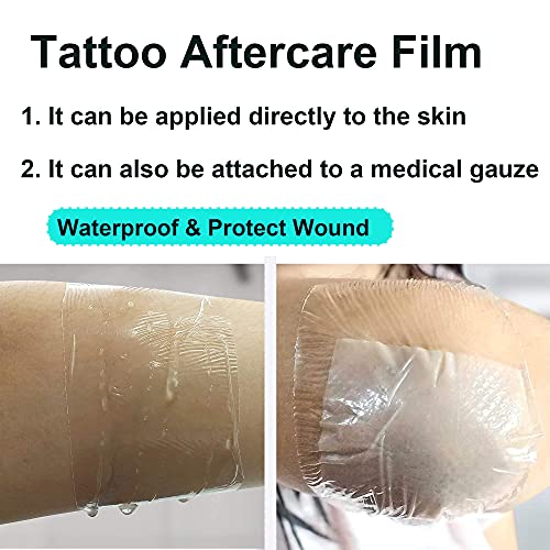 ERSTUK TATTOO APROVAÇÃO BANDAGED | Wrap higiênico transparente Wrap | 5 folhas （5,9 polegadas x 7 polegadas) | Proteja e cure sua tatuagem