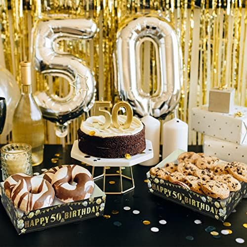 30 PCs 50º Festa de Aniversário Supplies Ficultas 4 Caixas de Comida Esquerca