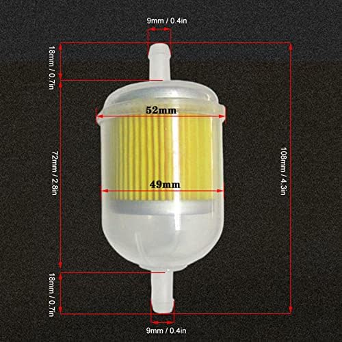 Substituição de filtro de combustível de 2pcs de 108 mm, filtro de combustível de combustível a gasolina filtro de gasolina