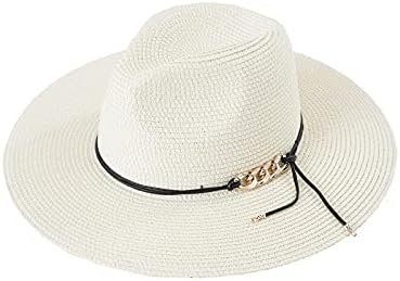 Womens Beach Praia Sol Capéu de palha de palha de corda preta Holiday Holiday Sun Hat for Women Big Brimed Sunhat Baseball Caps