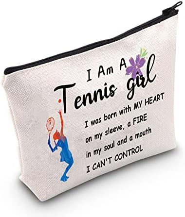 Pofull Girls Love Tennis Melhor presente divertido Presente de tênis para mulheres Bolsa de bolsa de viagem Tennis Purse I Am
