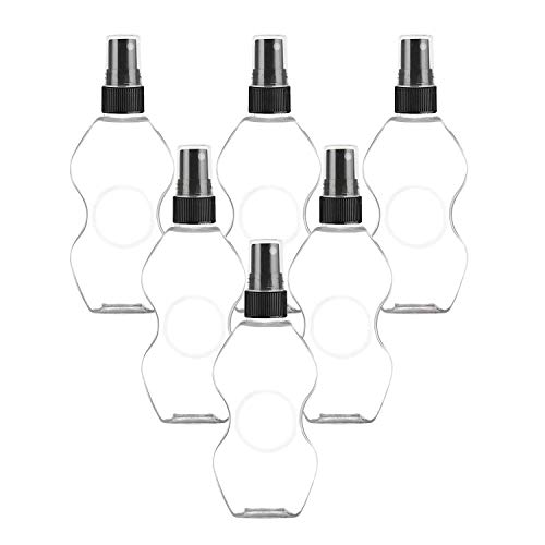 GRAND PARFUMS vazia garrafas de spray de névoa plástica, 2 oz 60 ml para atomizadores de limpeza manual para o seu perfume de perfume de pulverização favorito Colônia de limpeza de perfume, deslocamento de bolsa prática. Tampa de pulverizador preto nova forma
