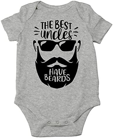 Aw Fashions Os melhores tios têm barbas - companheiro de bebida do tio - roupas de bebê de uma peça de uma peça
