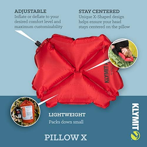 Travesseiro de klymit x travesseiro de viagem, avião híbrido inflável leve, mochila, rede e travesseiro de acampamento
