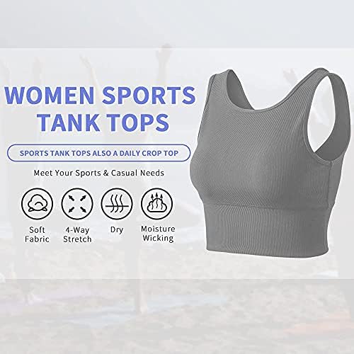 Tampas de colheita de treino Tampas para mulheres Camisas sem mangas de conforto sólido para fitness de fitness de