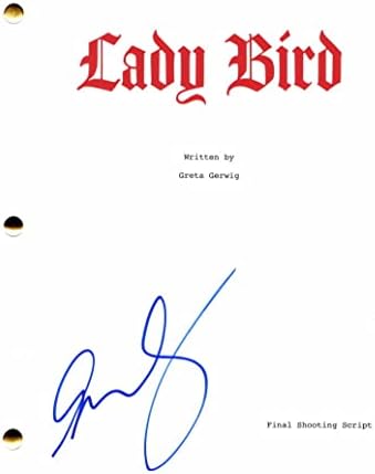 Greta Gerwig assinou autógrafos Ladybird Full Movie Script - Estrelando: Saoirse Ronan, Timothee Chalamet, Beanie Feldstein,