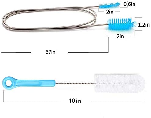 Escova de limpeza do tubo CPAP - escova de aço inoxidável flexível mais prática se encaixa na tubulação padrão de 22 mm de diâmetro