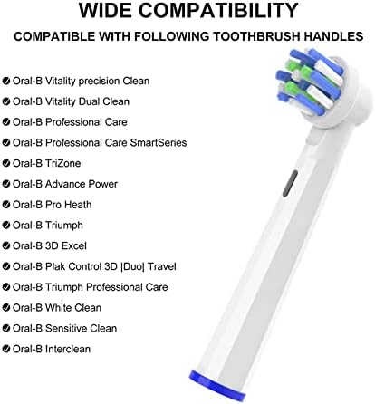 Cabeças de substituição de escova de dentes elétricas 16 pacotes compatíveis com cabeças de escova de dentes de dentes